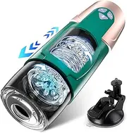 Automatic Hands Free Penis Vibrator Pocket with 7 Thrusting Vibrating Stimulation Modes Sex Toys for Mens Realistic 4D Sleeve Man Pleasure (BALCk) (green)