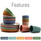 18pcs Dinnerware Sets, Unbreakable Plates Bowls Cups for Camping Picnic RV BBQ