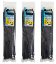 Gardner 46-314UVBFZ 100 Count Black 14" Xtreme Temperature Cable Tie - 3 Packs