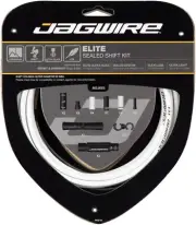 Jagwire Elite Sealed 2X Cable Kit | Ultra-Slick Uncoated Cables | White Housing