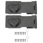 2 Pcs Password Rotary Hasp Locks Mechanical Cabinet Latch Locks 4.5" Grey