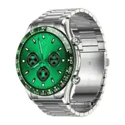 Smart Bluetooth Calling Watch With Nfc Function - Green Silver Steel