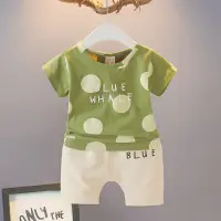 在飛比找蝦皮購物優惠-男童女童短袖套裝2020韓版嬰幼兒童裝寶寶T恤短褲童裝韓版現