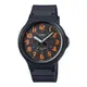 【CASIO】 簡約指針式撞色錶盤設計-黑面橘數字 (MW-240-4B)