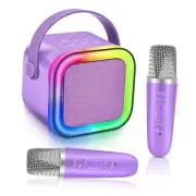Mini Karaoke Machine for Kids with Colored LED Lights, Mini Bluetooth Speaker