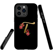 For iPhone 14 Pro Max Case Tough Protective Cover, Embellished Letter T