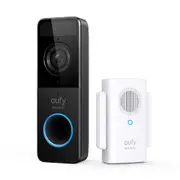 eufy Security Wireless Video Doorbell Slim (Battery-Powered) with 1080p & Mini Repeater