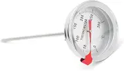 Deep Fry Thermometer, Stainless Steel Kitchen Thermometer, Instant Read Long Stem Oil Thermometer with Clamp, Dial Thermometer for Deep Fry/Grill/Turkey/Candy/Coffee(30cm)