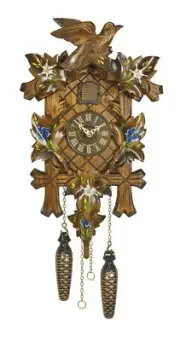 Quartz Cuckoo Clock 5-leaves, bird, with music TU 357 QM NEW
