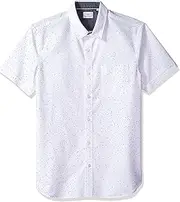 [AG Adriano Goldschmied] Men's Pearson Short Sleeve Print Button Down Shirt, Crossroads