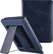 Stand Case for 6" Kobo Clara Colour/Clara BW (Model N367/ N365) / Clara 2E eReader - PU Leather Book Folio Sleeve Cover with Two Hand Straps and Auto Sleep/Wake (Dark Blue)