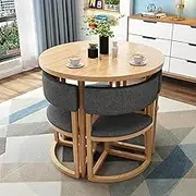 Modern Round Dining Table and Chair Set for Office Reception and Leisure Area Small Round Table for Home Balcony Perfect for Lounge and Living Room Decor (Barrel Orange)