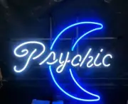 Psychic Blue Moon 24"x20" Neon Sign Lamp Light Hanging Business Beer Bar EY