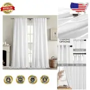 Stylish Light Filtering Linen Curtains - 96 inch, 2 Panel Set for All Rooms