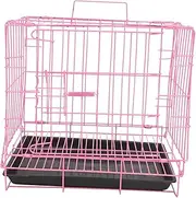 GANAZONO Pet Dog Cage Dog Cages Small Dog Kennel Indoor Cat Cages Indoor Outdoor Dog Kennel Cages for Dogs Indoor Dog Kennels Dog Crates Wire Dog Crate Animal Cages Cats Iron Wire Pink