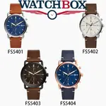 原廠FOSSIL 化石男士GENTS手錶通勤計時碼表淺棕色皮革腕錶FS5401 FS5402 FS5403 FS5404