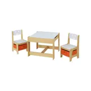 Keezi 3PCS Kids Table & Chairs Set Chalkboard Storage Box