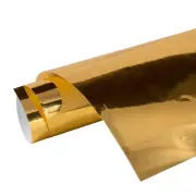 24" x 10 ft Roll of GOLD(CHROME MIRROR) Repositionable Adhesive-Backed Vinyl ...