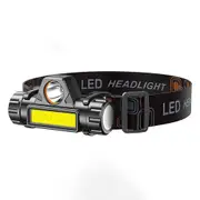 LED Headlight Flashlights With Two Light Sources-Black