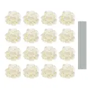 Artificial Flowers DIY Silk Fake Hydrangea Flowers with Stems 6" White 30 Set