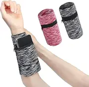 2Pcs Sweatbands Wrist Pouch Wrist Wallet Running Wallet Wristband Wrist Wallet for Women Men,Sport Wrist Pocket Pouch Zipper Wristband Sweatband Wrist Wallet,Wristband Wallet Zipper Wrist Pouch Wallet