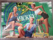 Vintage 1999 Mickey's Malt Liquor 19"x27" Poster Autographed by Dahm Triplets #1