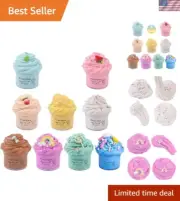 Non-Sticky 9 Pack Butter Slime Kit with Colorful Charms - Kids Interactive Toy