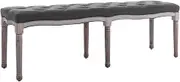 VRAXO Bench Linen Solid Wood 150x40x48 cm Dark Grey -12.1KG,245362