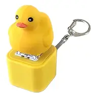 Duck Fidget Toy - Keyboard Fidget Keychain Pendant | ABS Fidget Clicker Keychain, Keyboard Bag Charm Fidget Clicker, Duck Shape Backpack Charm with Light and Sound, Stress Relief Toy for Purse