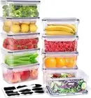 10 Pack 2.2L Meal Prep Containers & Bento Lunch Boxes with Leak Proof Lids - Pla