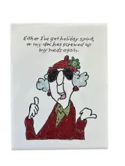 Maxine Christmas Holiday Trivet Hallmark Shoebox Funny Kitchen Tile 8” GIFT