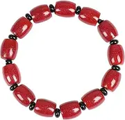 [YANYUESHOP] Feng Shui Amulet Bracelet Cinnabar Bucket Beads Wealth Luck Beaded Natural Energy Charm Stretchy Bracelet Talisman for Prosperity Money Good Luck ?Cinnabar