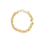 9kt Yellow Gold Silver Infusion Oval Pattern Belcher Bracelet