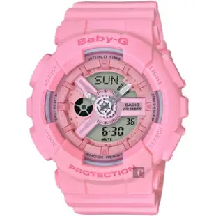 【CASIO 卡西歐】BABY-G 運動雙顯手錶-柔粉色(BA-110-4A1)