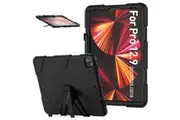 WASSUP iPad Pro 12.9 inch 6th/5th/4th/3rd Gen Case with Screen Protector & Detachable Stand-Black