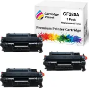 3 Pack Compatible Toner Cartridge Replacement for HP CF280A 80A (2,700 Pages) for HP Laserjet Pro 400 M401d 400 M401dn 400 M401dne 400 M401dw 400 M401n 400 MFP M425dn 400 MFP M425dw