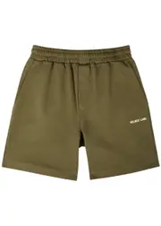 Helmut Lang Outer Space Logo Cotton Shorts - Olive - XL XL