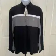 NEW wTag-PENGUIN Black/Gray/White 1/4 Zip Pullover XL