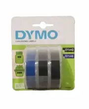 DYMO x3 EMBOSSING LABELS 3/8"x9.8' TAPES BLACK / BLUE for EMBOSSER Label Maker