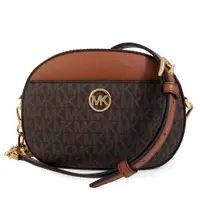 在飛比找PChome24h購物優惠-MICHAEL KORS GLAM 金圓標Logo咖啡馬鞍棕