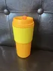 New Tupperware Eco To Go Tumbler Travel Coffee Cup 16 oz Papaya