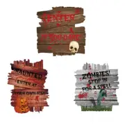 3 Pcs Halloween Party Decorations Creepy Sign Boards Out Inflatables