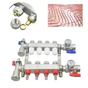 PEX Radiant Floor Heating Manifold Set Water Warming Pipe Separator 4 Branchs