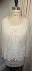 Free People Long Sleeve peasant, Blouse Top Large Boho Ivory white nwt