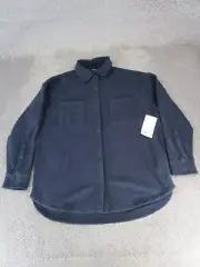 Athleta Shirt Jacket Womens Medium Tall Blue Overlook Micro Fleece New