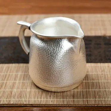 海】純銀 酒杯 2客 銀細工 金工 元箱付 美術品・アンティーク