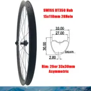 29er 33X30mm MTB AM Bike Carbon Front Wheel 28 Hole Boost 15x110mm 6 Bolt Hub