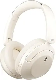 iKF-T3 Wireless Headphones Bluetooth 5.3 Active Noise Cancelling 125H Playtime Hi-Res Smart App Control 38ms Low Latency Foldable Lightweight Headset for PC Home Travel Office (White)