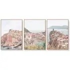 Wall Art 50cmx70cm Italy Cinque Terre 3 Sets Wood Frame Canvas