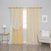 Best Home Fashion Curtains+Drapes Sunlight Tulle Lace Solid 52"Wx84"L Grommet